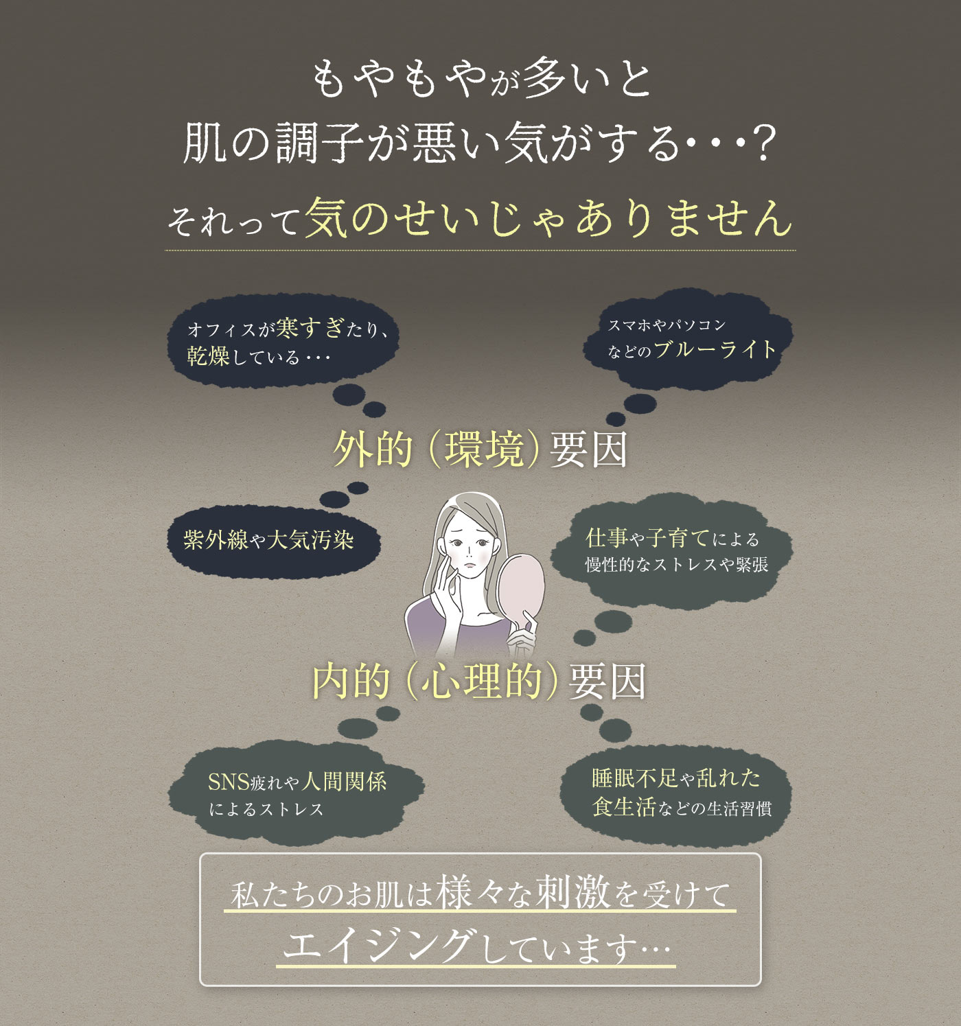 ストレスがあると肌の調子が悪い気がする・・・?それって気のせいじゃありません